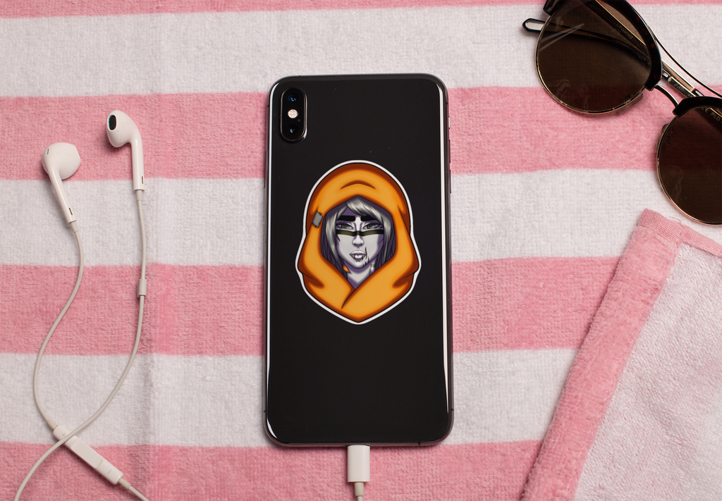 Moody Desert Girl Sticker | Surreales Portrait – Vinyl‑Aufkleber (matt)