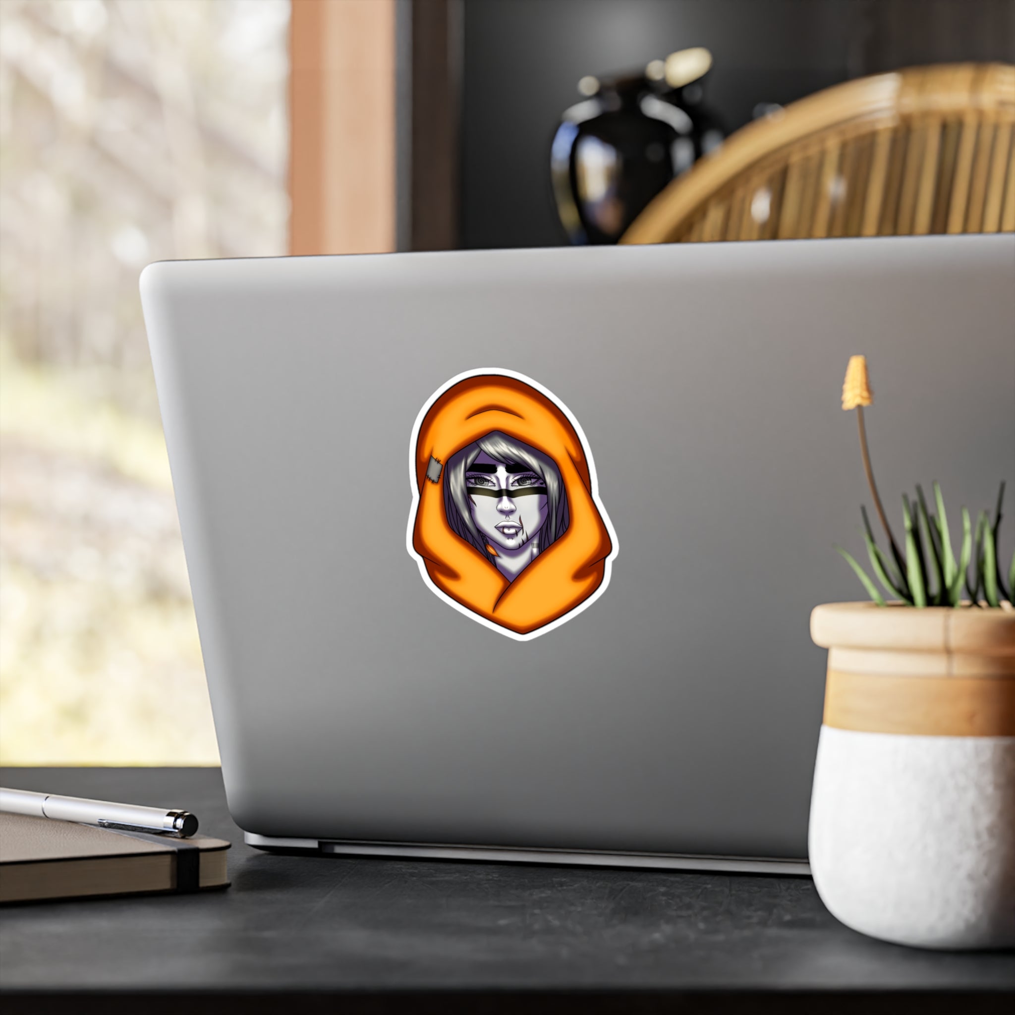 Moody Desert Girl Sticker | Surreales Portrait – Vinyl‑Aufkleber (matt)