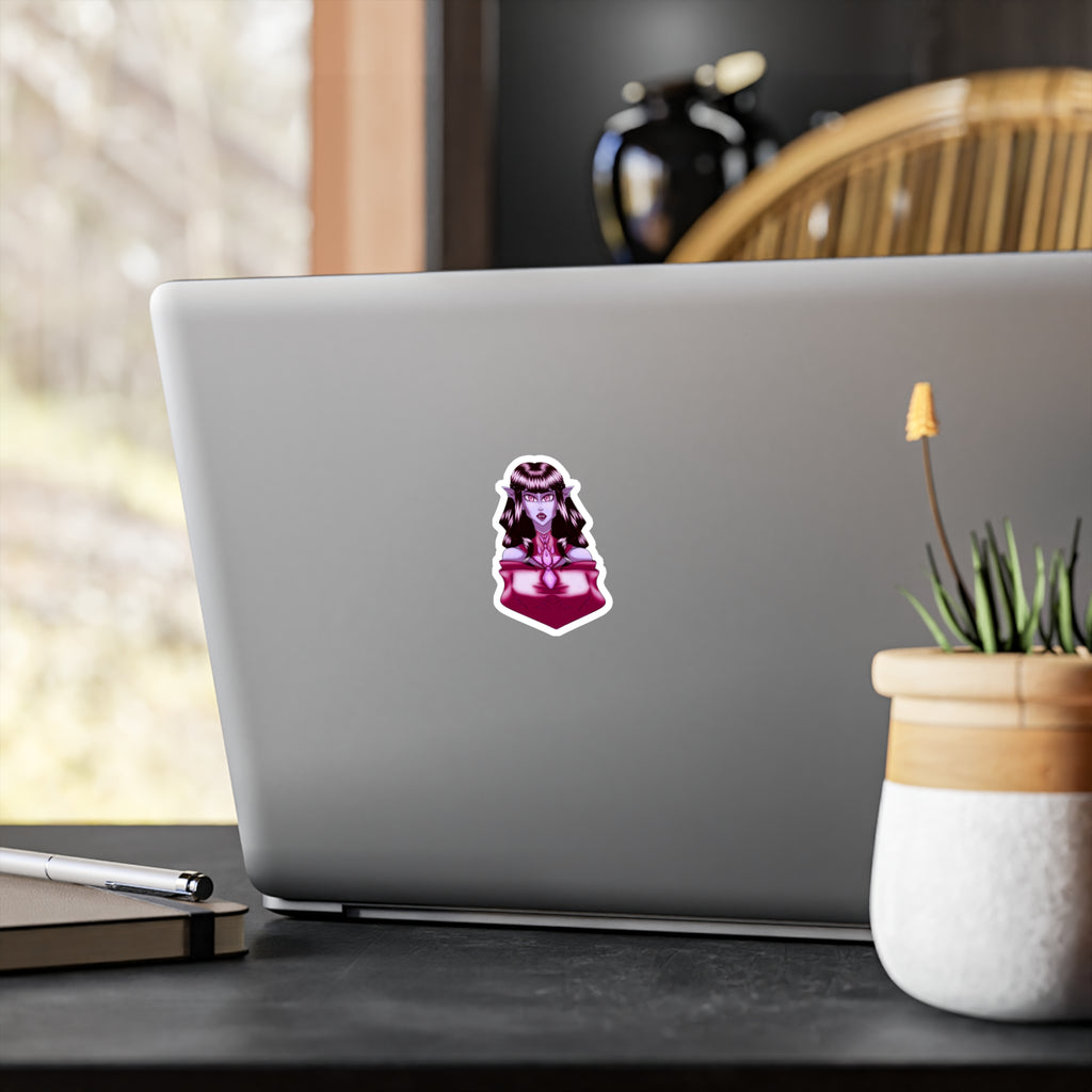 Glamouröser Vampir-Aufkleber – Gothic-Fantasy-Vinylsticker für Laptop, Flasche & Halloween