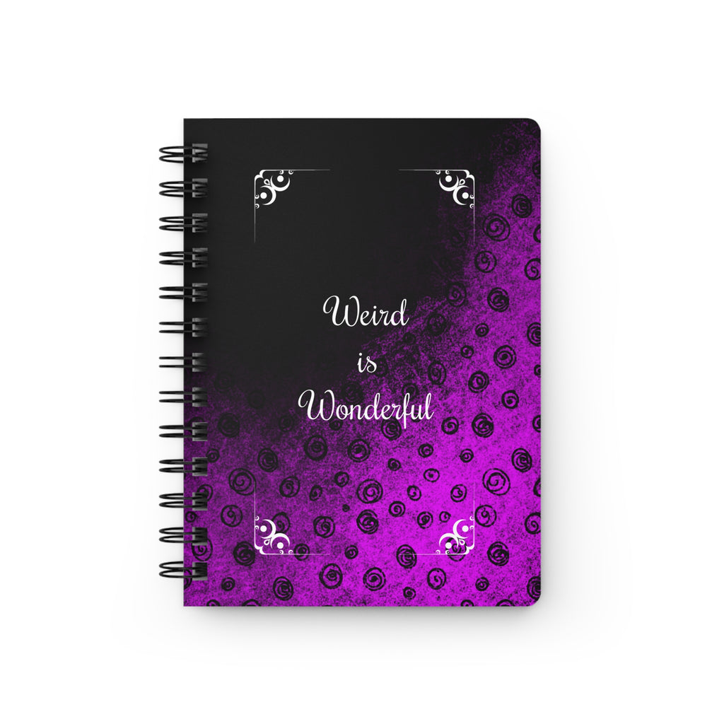 „Weird is Wonderful“ – Gothisches Notizbuch in Lila & Schwarz | Alternatives Journal für Schreiben, Skizzen & Alltag