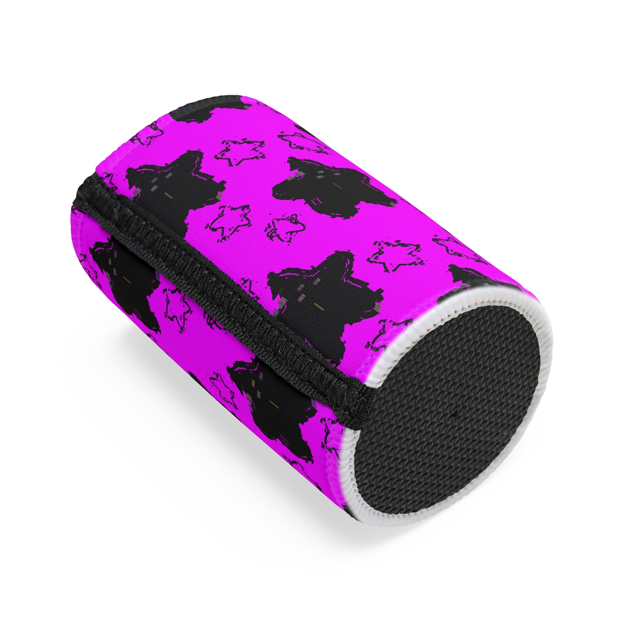 „Schwarz-Pink Sternenhimmel Stubby Cooler – Ästhetischer Neopren-Getränkehalter (Leicht & Stylisch)”
