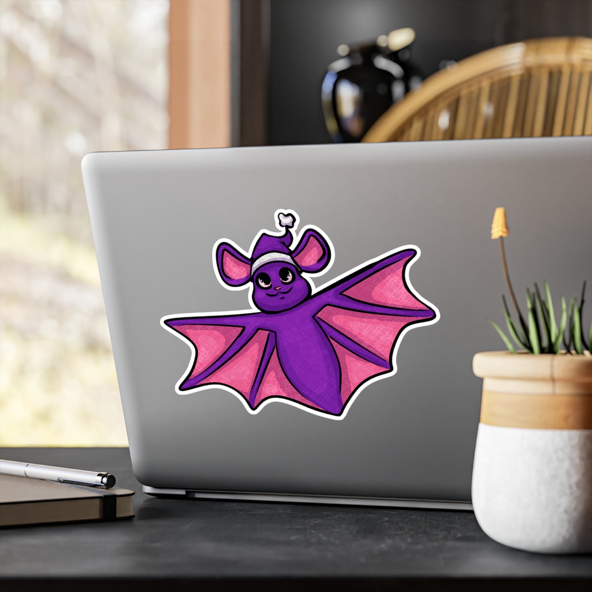 Süßer Lila Fledermaus Vinyl-Aufkleber – Kiss-Cut Sticker for Laptops, Water Bottles & Journals