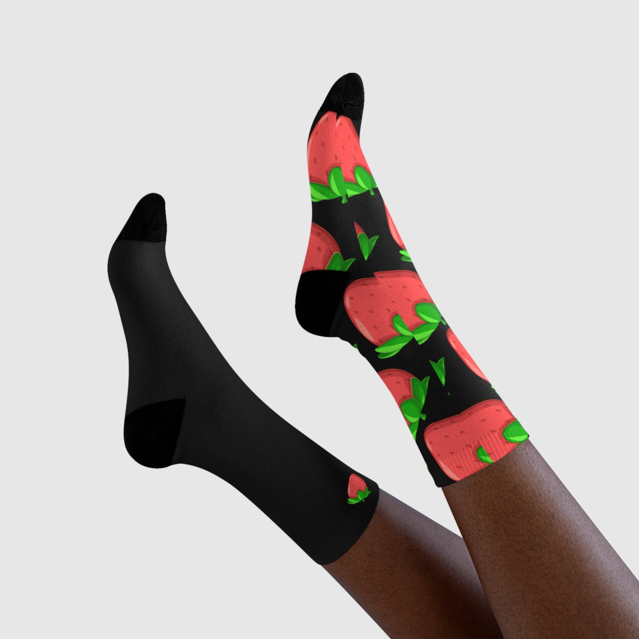 Whimsical Strawberry Crew Socks - Fun Gift for Food Lovers, Summer BBQ, Gardening, Cozy Homewear, Unique Stocking Stuffers