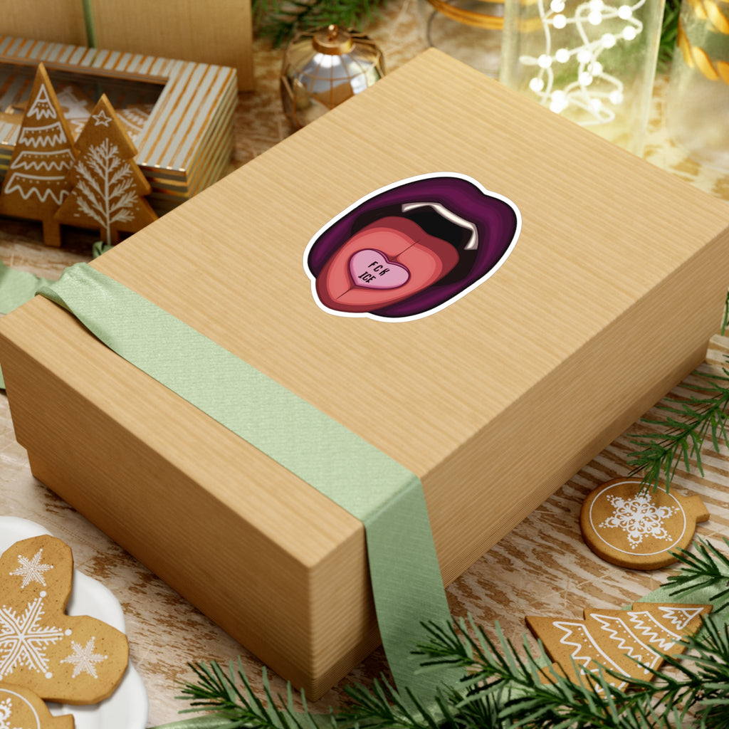 Vampire Lips Aufkleber – 'FCK ICE' Herz Candy Vinyl Kiss-Cut Aufkleber