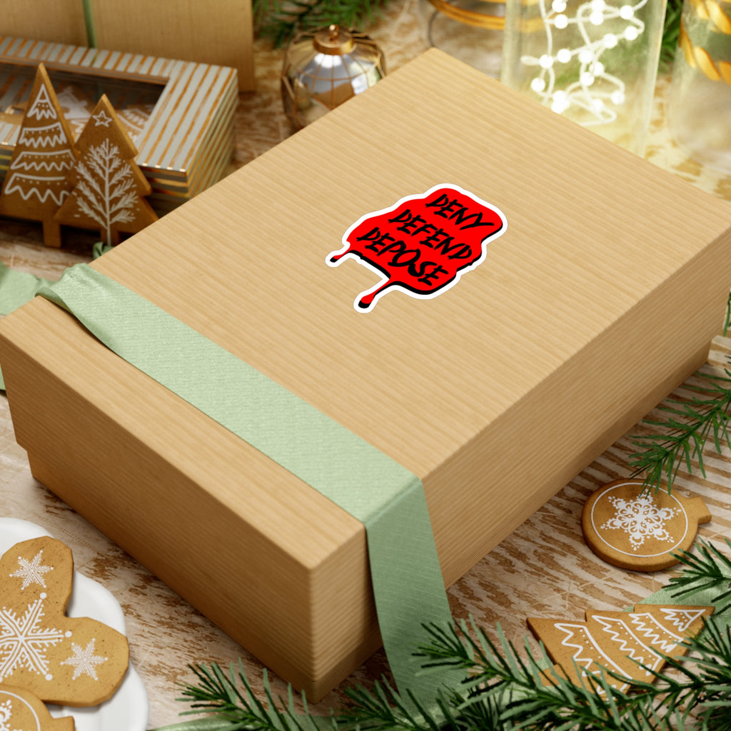 Deny Defend Depose Sticker | Statement Vinyl‑Aufkleber (matt)