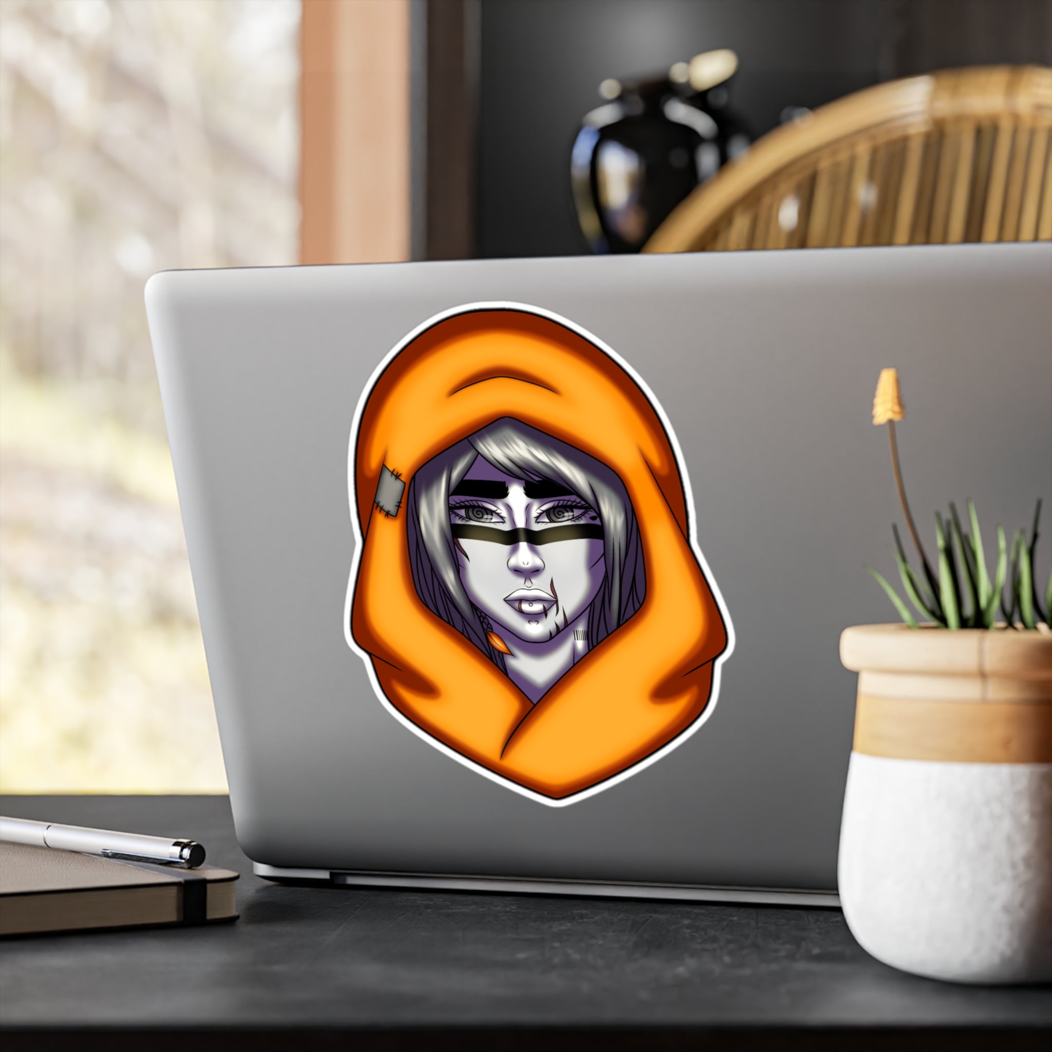 Moody Desert Girl Sticker | Surreales Portrait – Vinyl‑Aufkleber (matt)