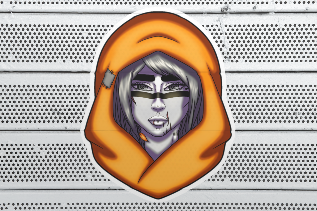 Moody Desert Girl Sticker | Surreales Portrait – Vinyl‑Aufkleber (matt)