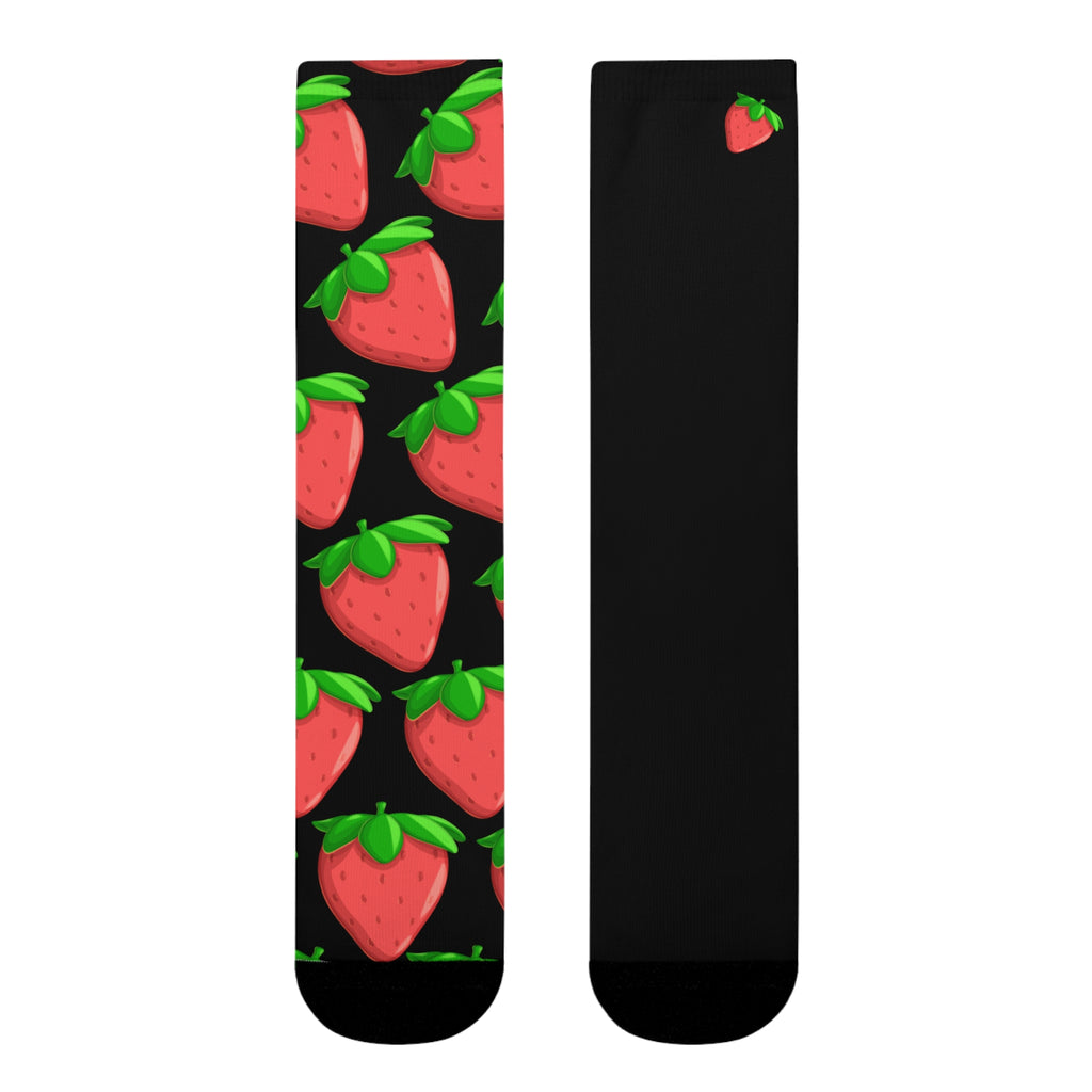 Whimsical Strawberry Crew Socks - Fun Gift for Food Lovers, Summer BBQ, Gardening, Cozy Homewear, Unique Stocking Stuffers