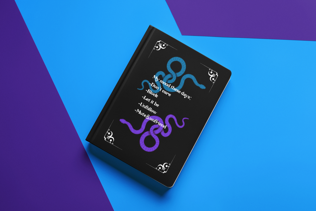 Schlangen Mood Hardcover Journal – Blaue & Violette Reflexionen