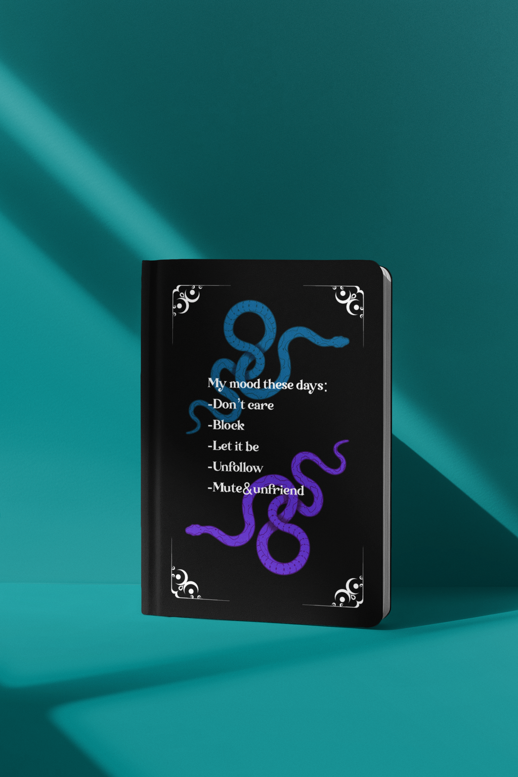 Schlangen Mood Hardcover Journal – Blaue & Violette Reflexionen