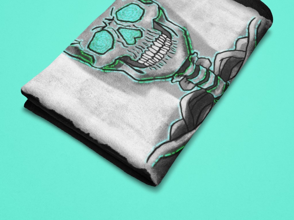 Gespenstische Skelett-Plüschdecke | Weiche Halloween-Decke für Herbst & Wohnzimmer