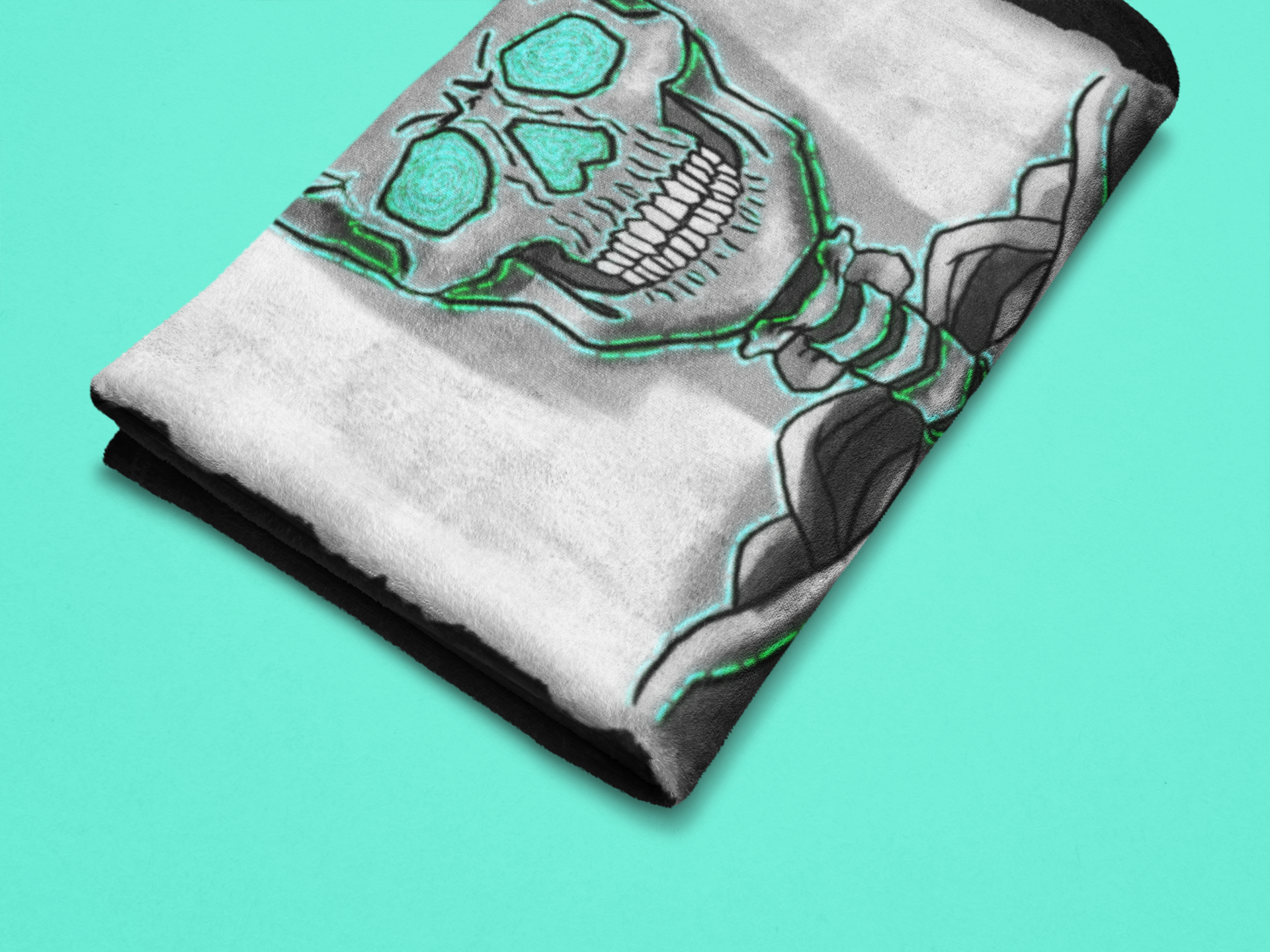 Gespenstische Skelett-Plüschdecke | Weiche Halloween-Decke für Herbst & Wohnzimmer