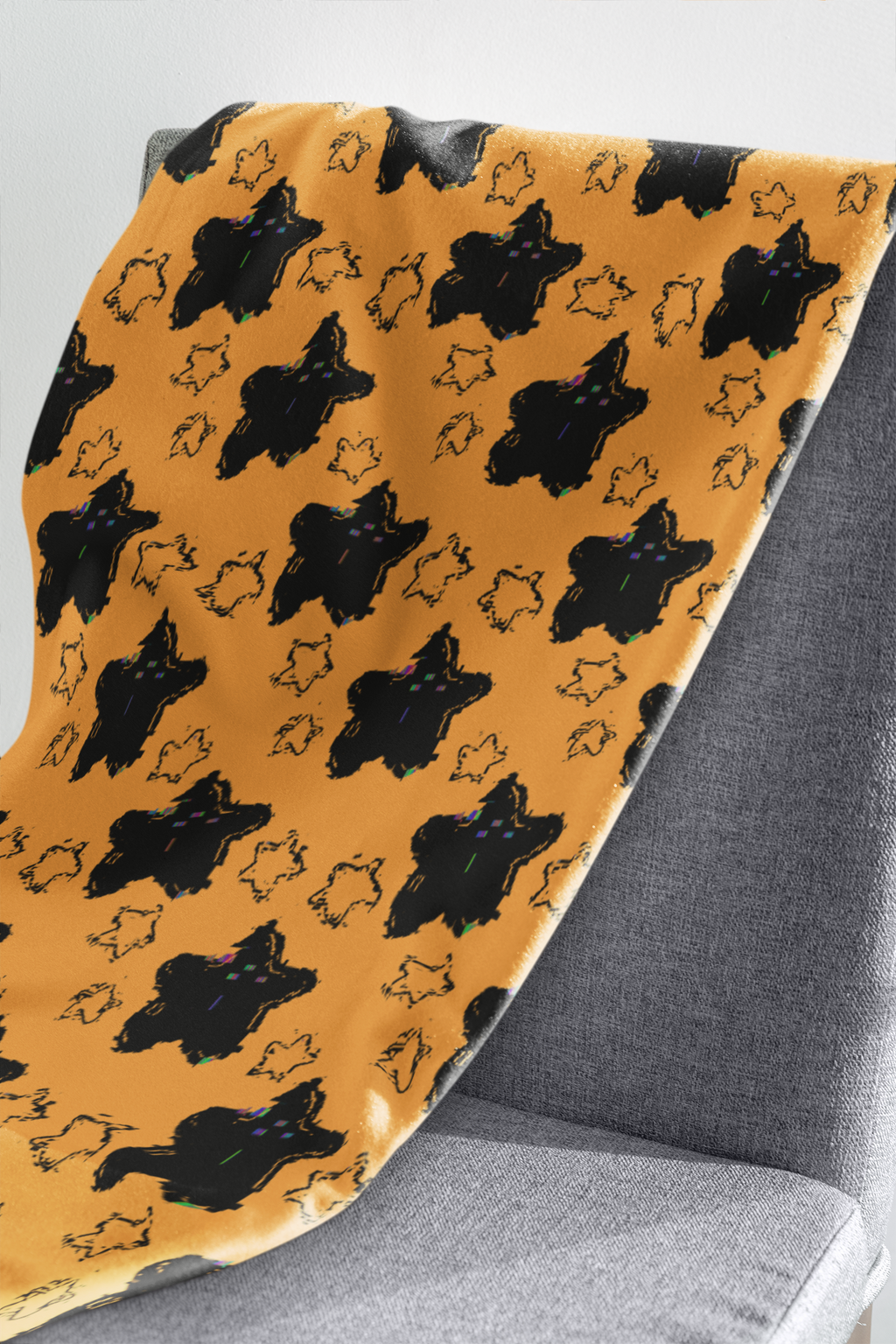 Sternenmuster Plüschdecke – Himmlische Wohndecke für ruhige Abende