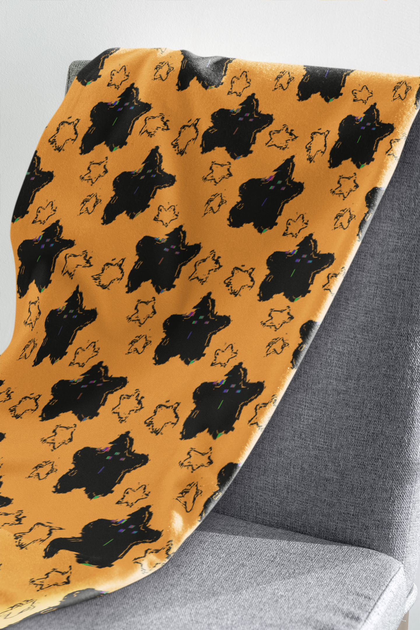 Sternenmuster Plüschdecke – Himmlische Wohndecke für ruhige Abende