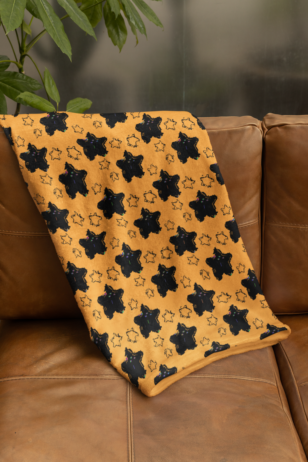 Sternenmuster Plüschdecke – Himmlische Wohndecke für ruhige Abende