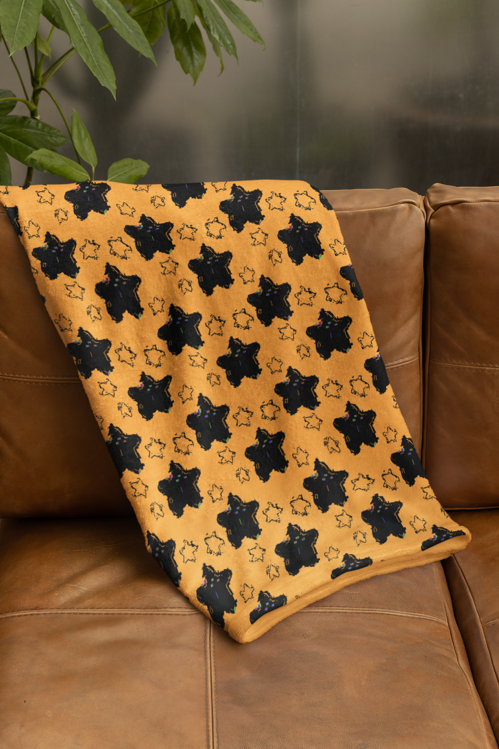 Sternenmuster Plüschdecke – Himmlische Wohndecke für ruhige Abende