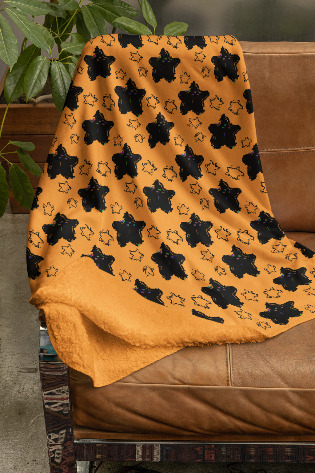 Sternenmuster Plüschdecke – Himmlische Wohndecke für ruhige Abende