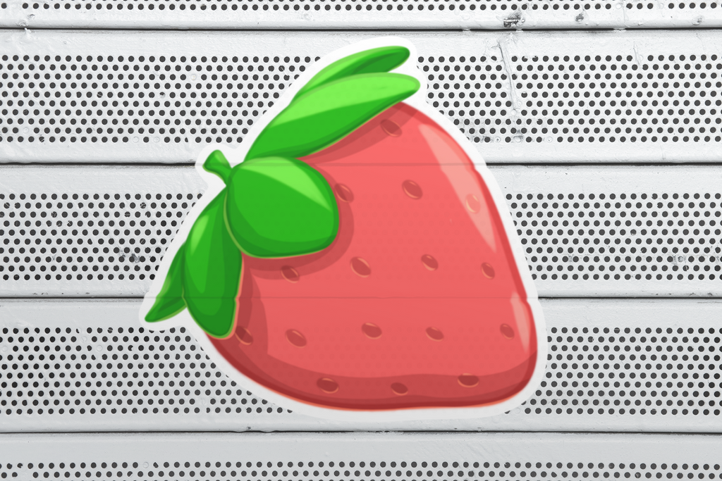 Niedlicher Erdbeer-Aufkleber – Cartoon-Vinylsticker für Kinderbasteleien & Deko