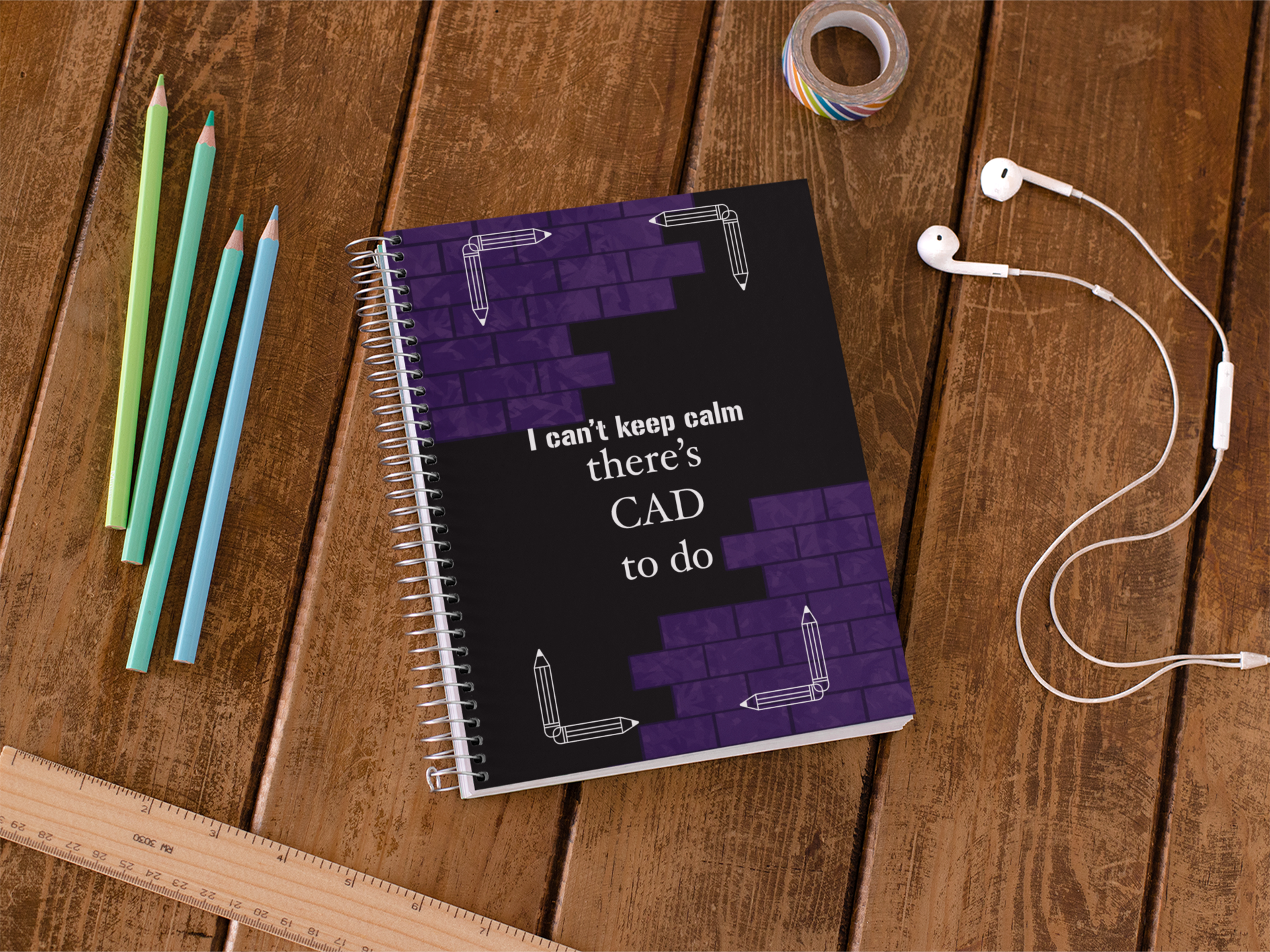 Spiraljournal für CAD-Kreative – Motivationsnotizbuch für Designer & Studierende