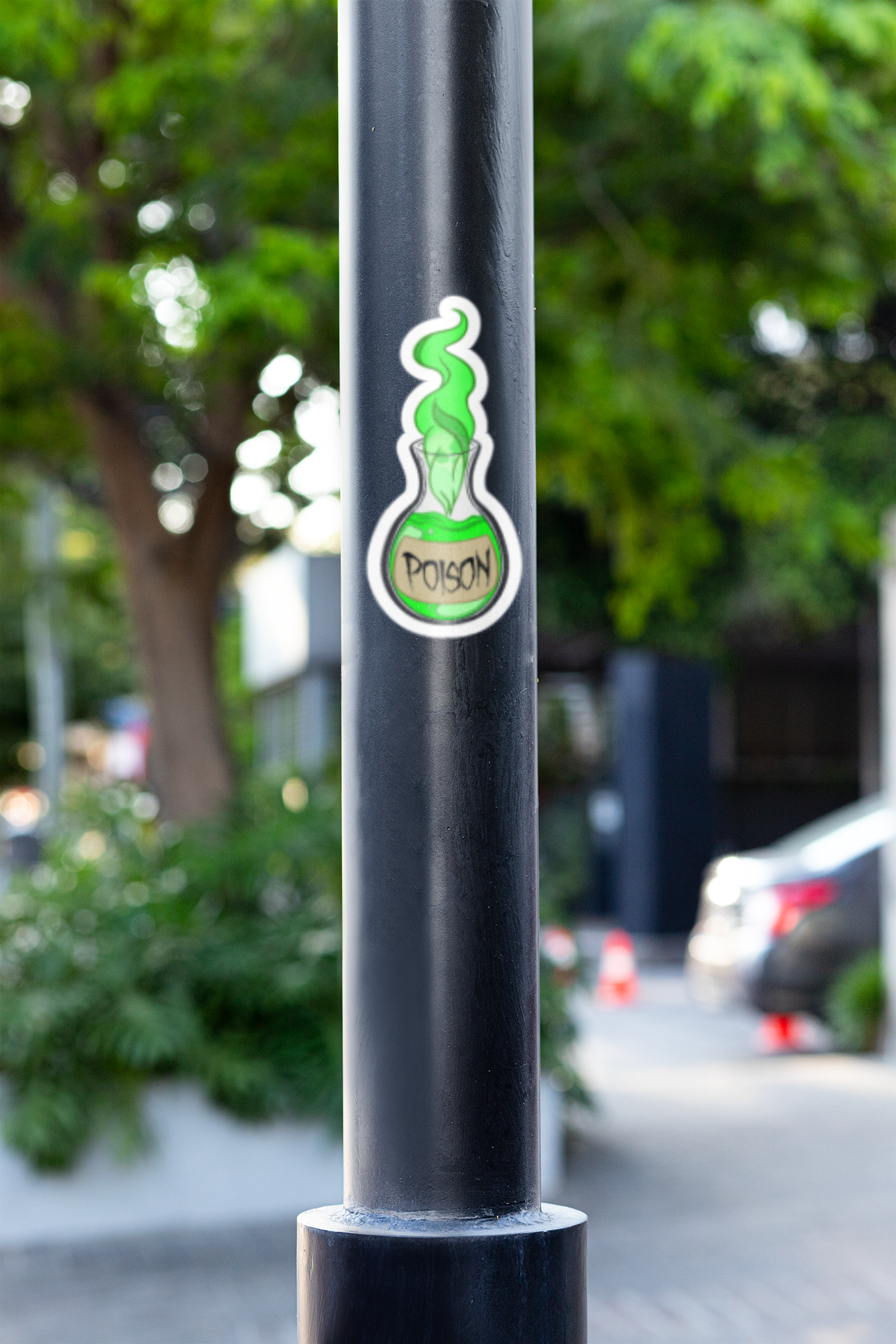 „Grüne Giftflaschen-Aufkleber – Fantasy Vinyl-Sticker für DnD, Nerds & Gamer (Wasserfest)”