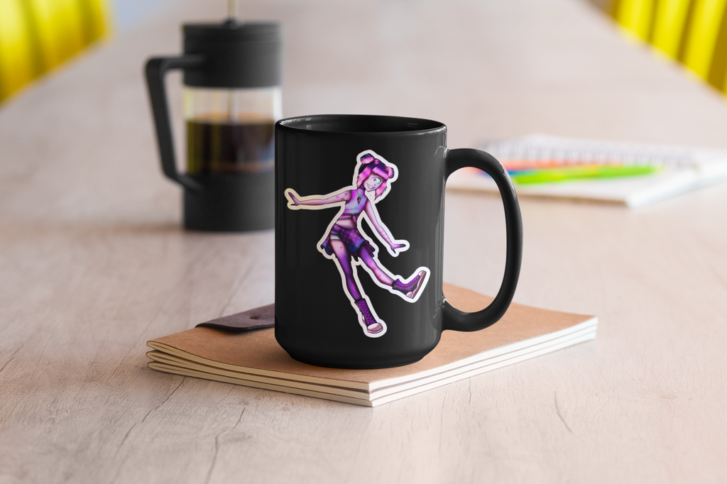 „Niedlicher Zyklopen-Mädchen-Aufkleber – Humanoider Monster-Sticker (Cyberpunk, Matt, Wetterfest)”