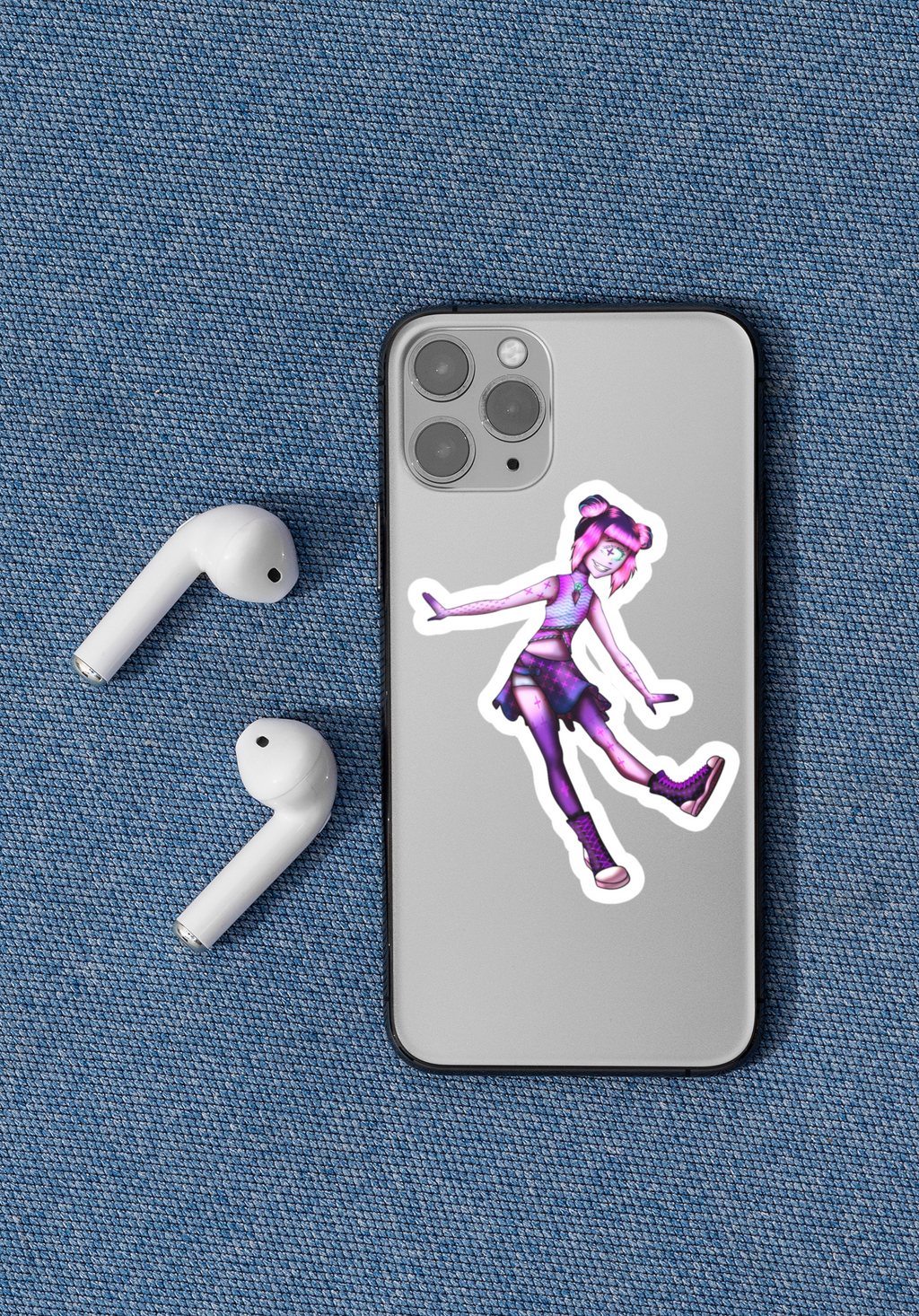 „Niedlicher Zyklopen-Mädchen-Aufkleber – Humanoider Monster-Sticker (Cyberpunk, Matt, Wetterfest)”