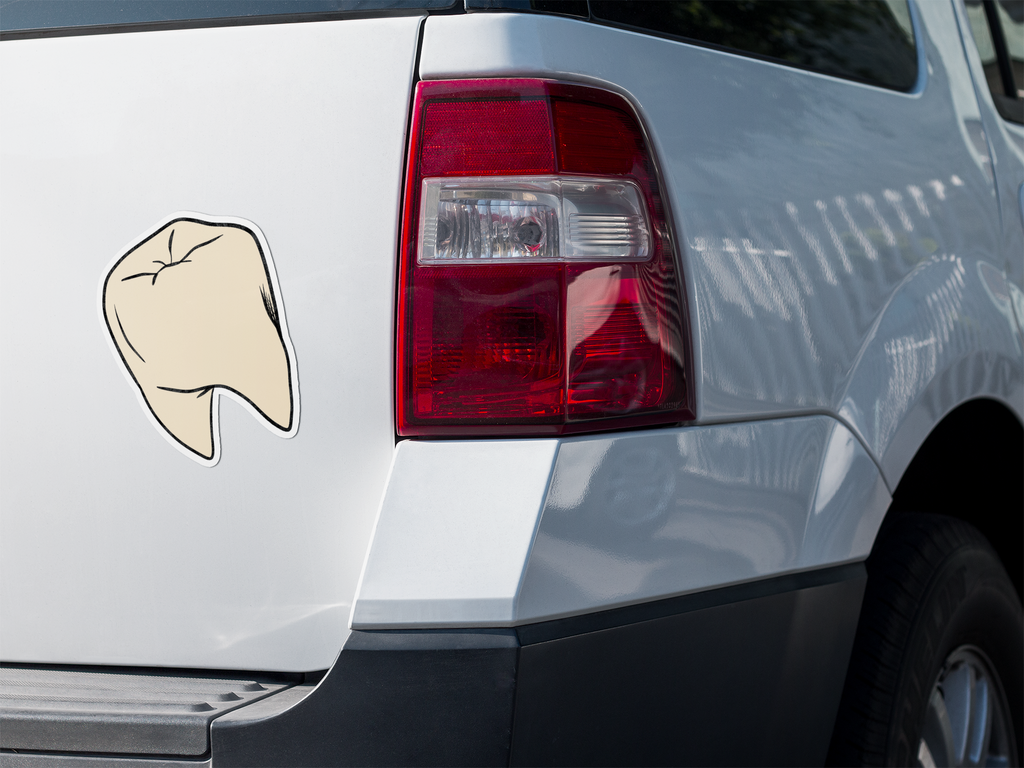 „Grotesker Zahn-Aufkleber – Gotischer Vinyl-Sticker für Laptop, Flaschen & Journale (Wetterfest, Matt)”