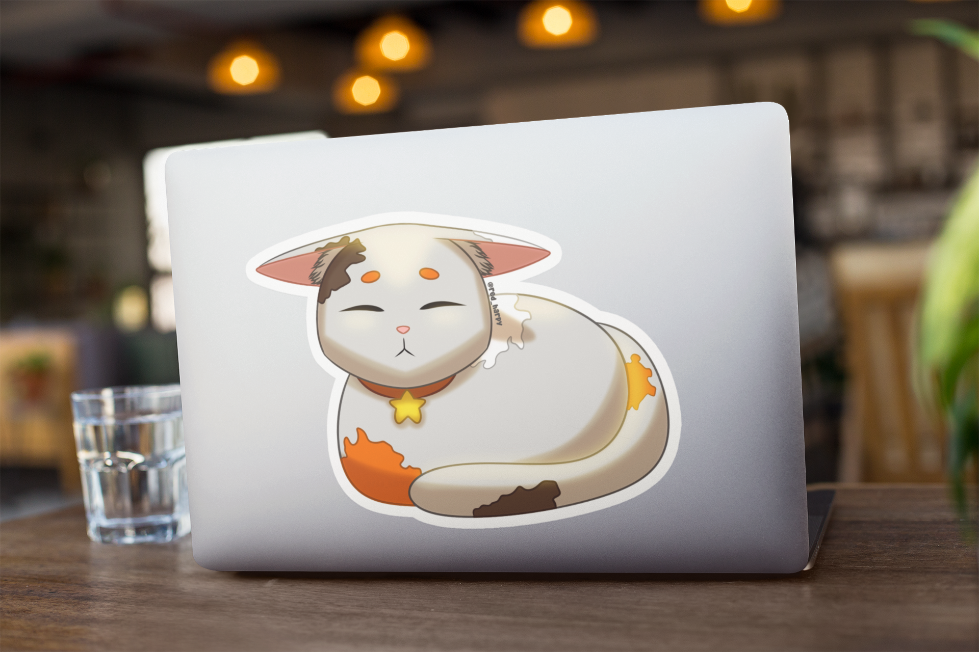 Süße Kiss-Cut Calico Kitty VInyl-Sticker