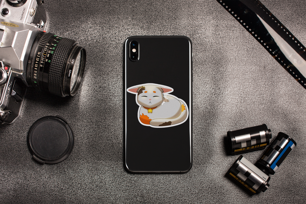 Süße Kiss-Cut Calico Kitty VInyl-Sticker