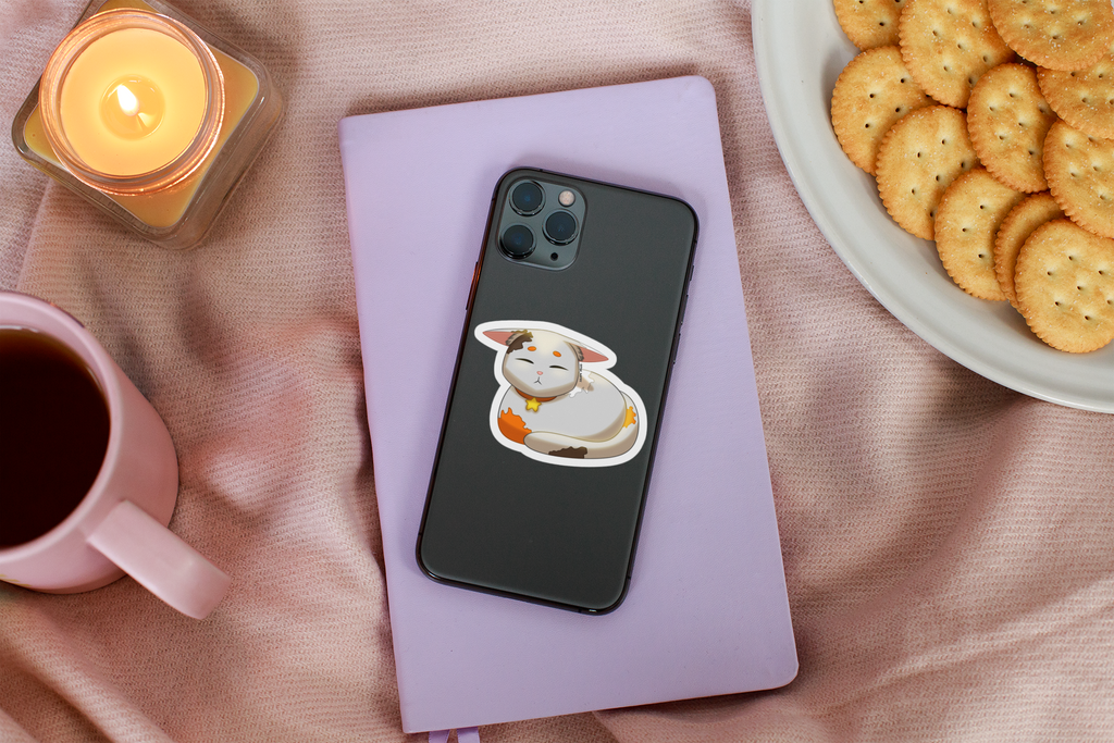 Süße Kiss-Cut Calico Kitty VInyl-Sticker