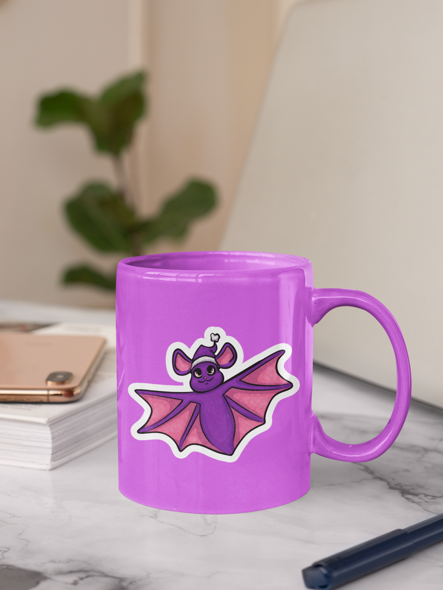 Süßer Lila Fledermaus Vinyl-Aufkleber – Kiss-Cut Sticker for Laptops, Water Bottles & Journals