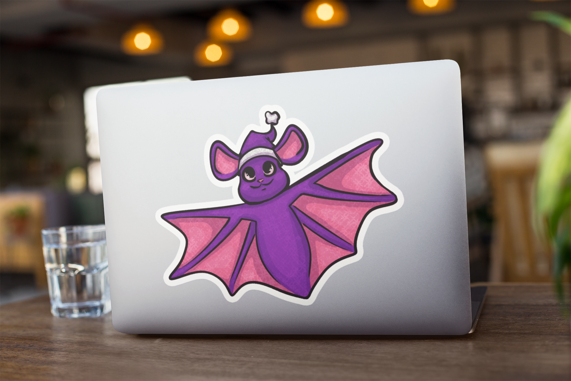 Süßer Lila Fledermaus Vinyl-Aufkleber – Kiss-Cut Sticker for Laptops, Water Bottles & Journals