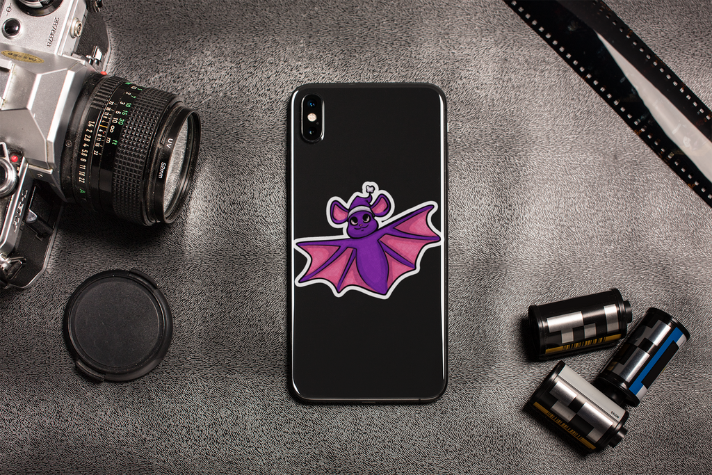 Süßer Lila Fledermaus Vinyl-Aufkleber – Kiss-Cut Sticker for Laptops, Water Bottles & Journals