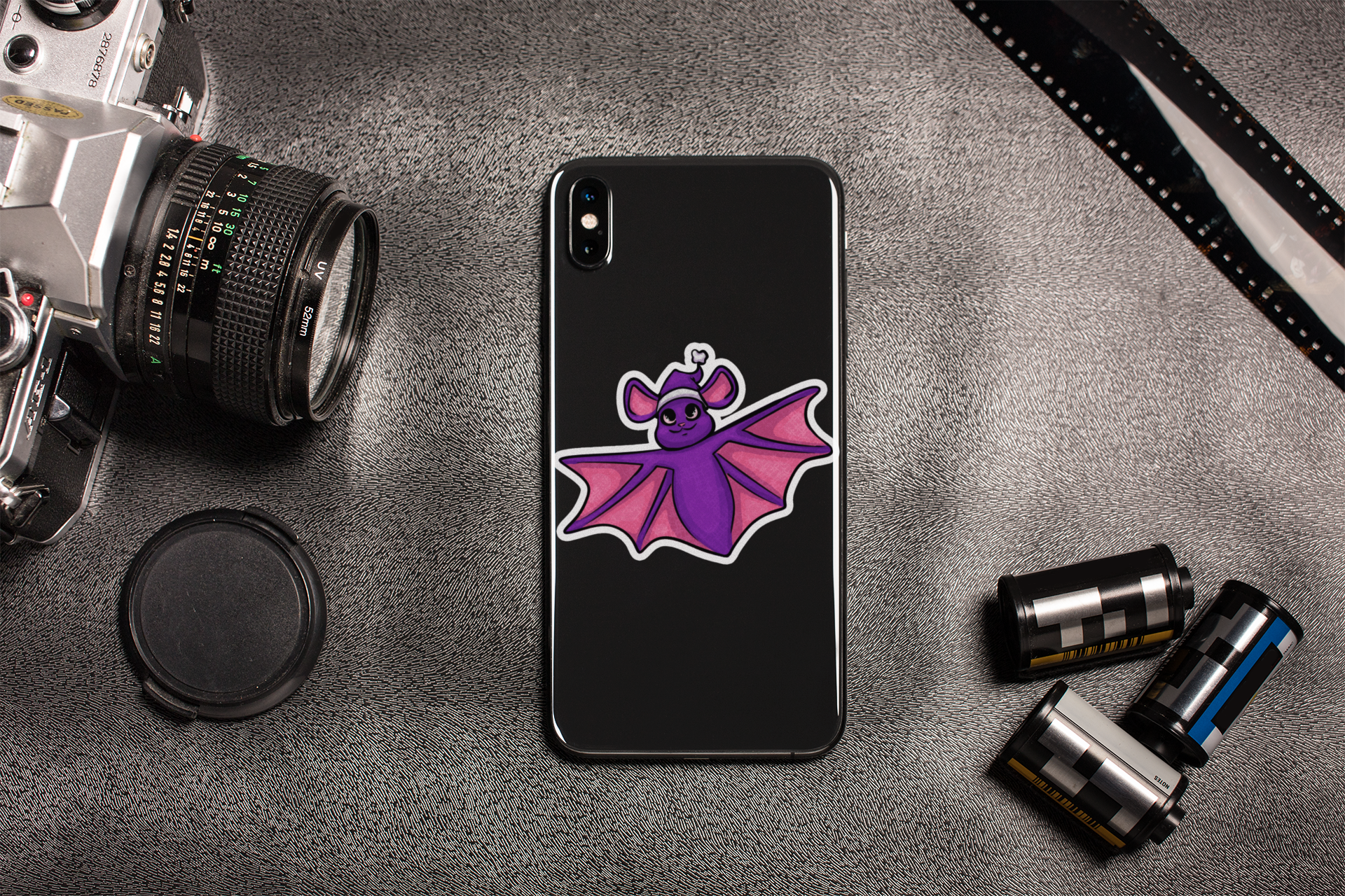 Süßer Lila Fledermaus Vinyl-Aufkleber – Kiss-Cut Sticker for Laptops, Water Bottles & Journals