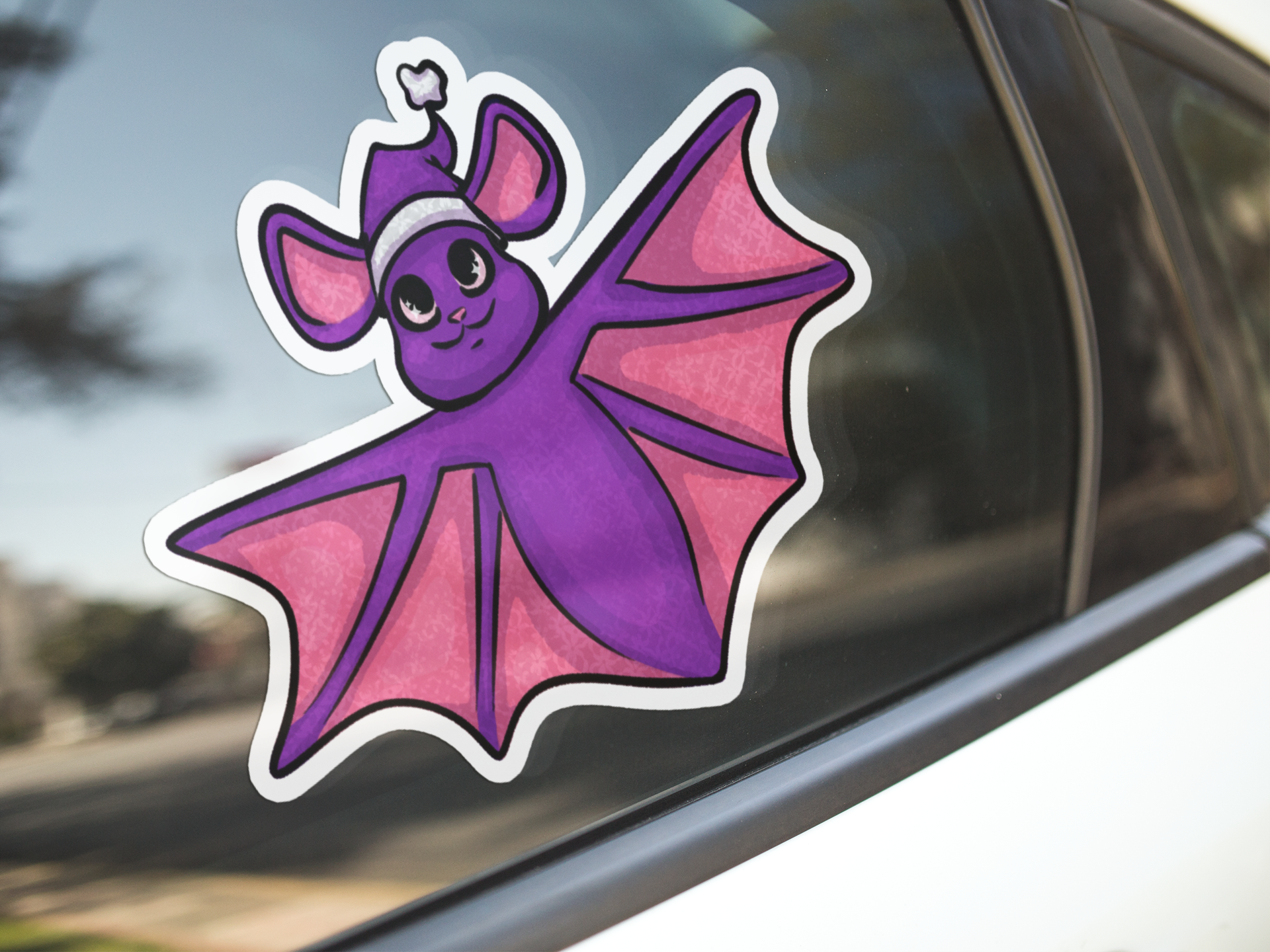 Süßer Lila Fledermaus Vinyl-Aufkleber – Kiss-Cut Sticker for Laptops, Water Bottles & Journals