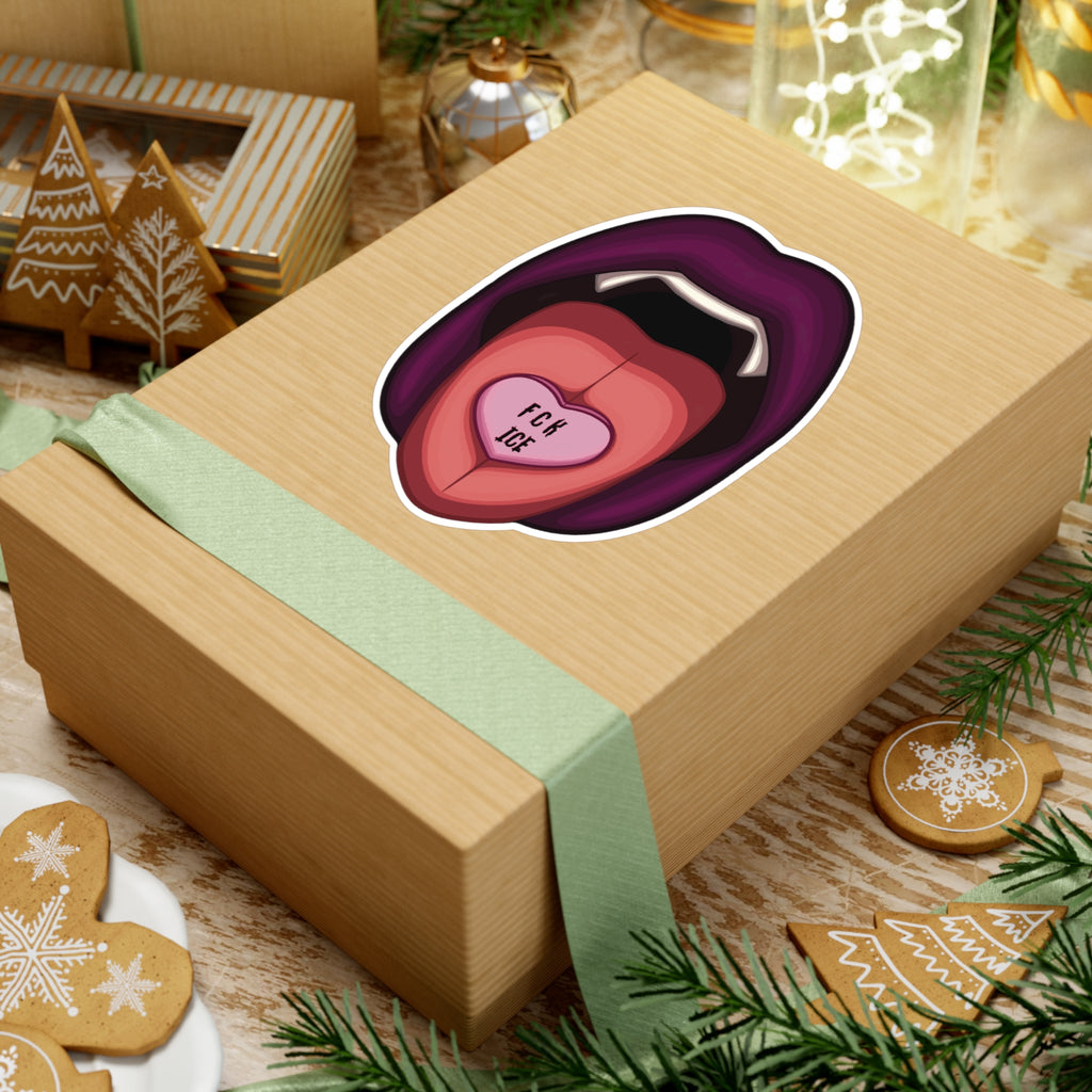 Vampire Lips Aufkleber – 'FCK ICE' Herz Candy Vinyl Kiss-Cut Aufkleber