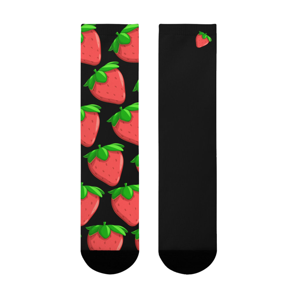 Whimsical Strawberry Crew Socks - Fun Gift for Food Lovers, Summer BBQ, Gardening, Cozy Homewear, Unique Stocking Stuffers