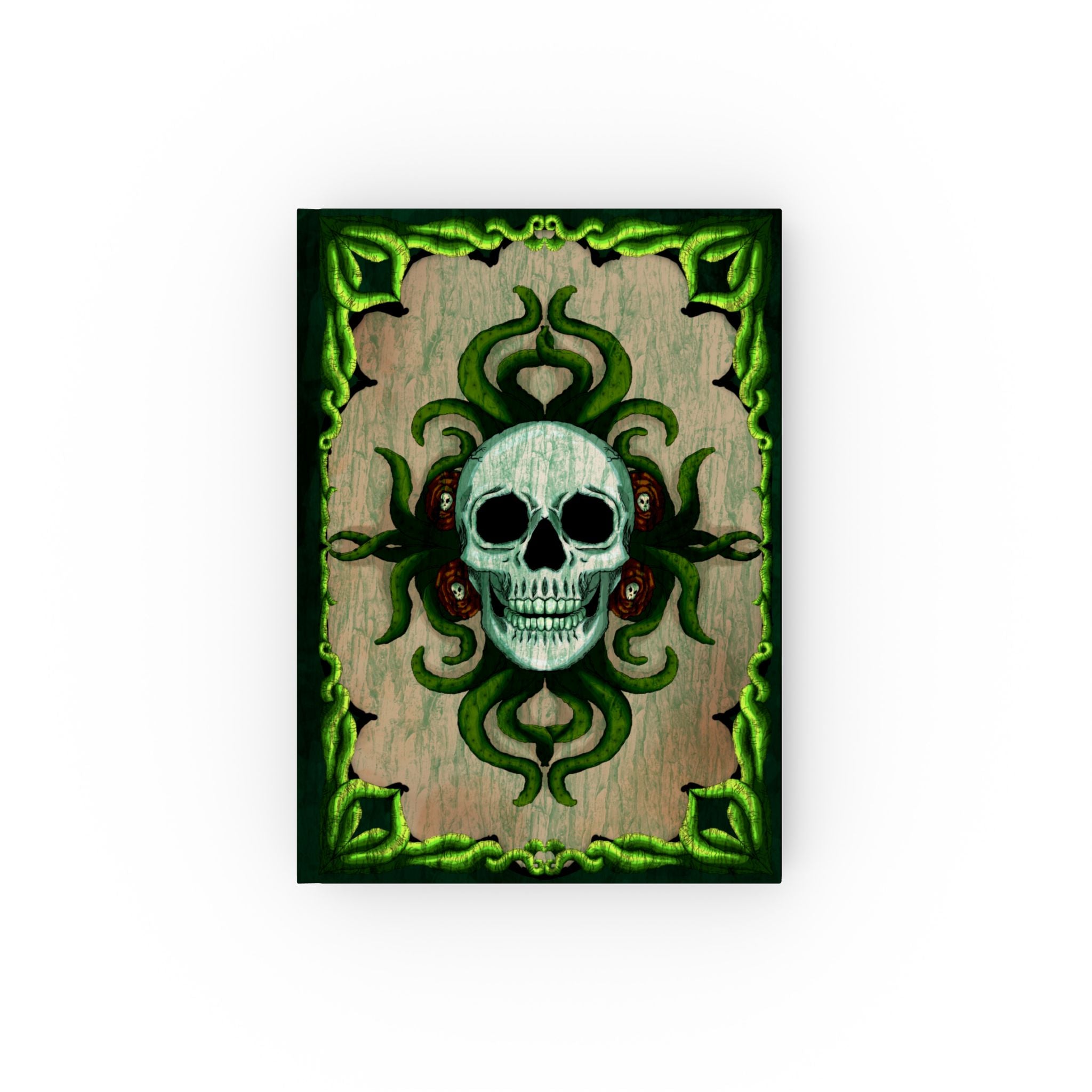 Grünes Horror-Skull Hardcover Journal – Raum für dunkle Neugier