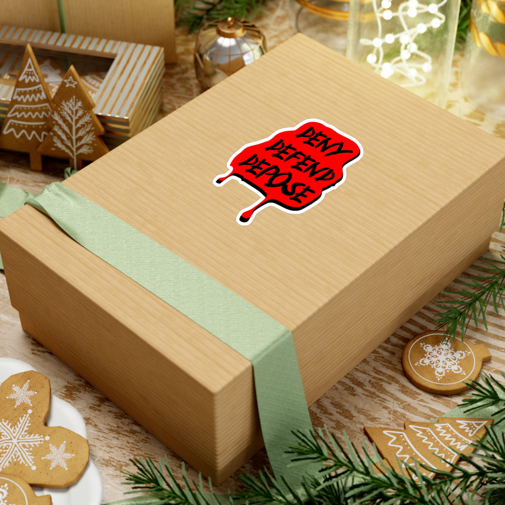 Deny Defend Depose Sticker | Statement Vinyl‑Aufkleber (matt)