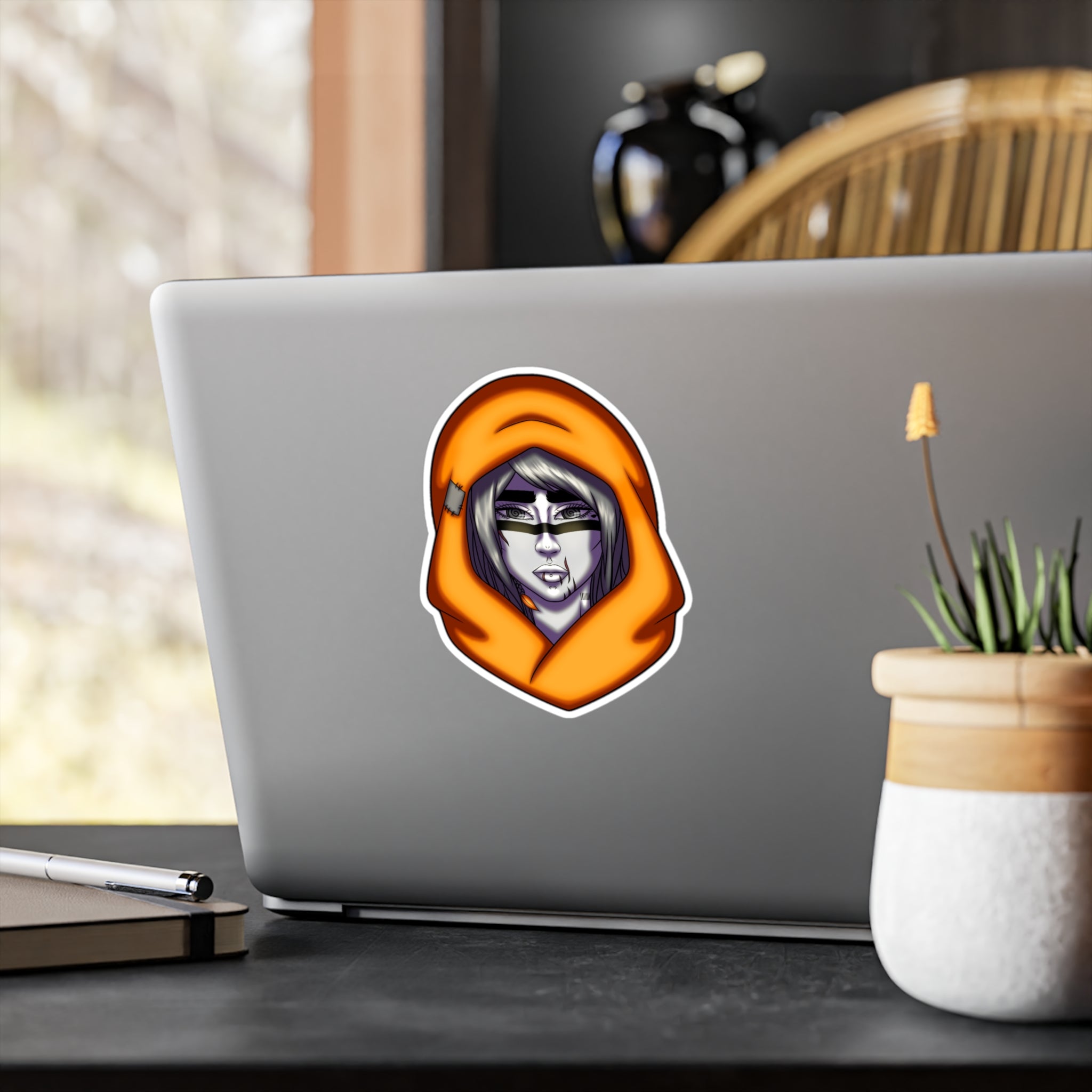 Moody Desert Girl Sticker | Surreales Portrait – Vinyl‑Aufkleber (matt)