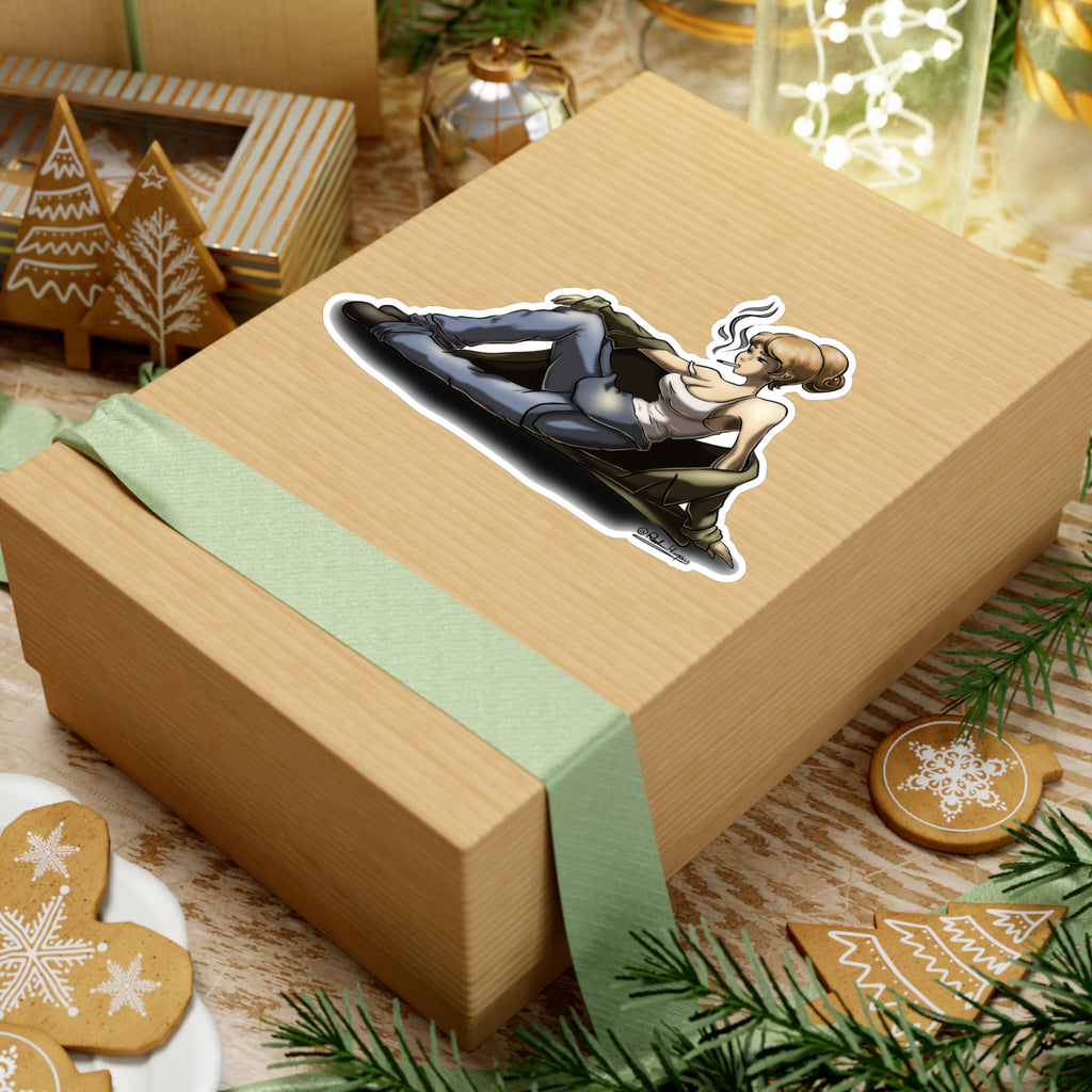 Chaos Wanderer Sticker | Dystopischer Cartoon – Vinyl‑Aufkleber (matt)