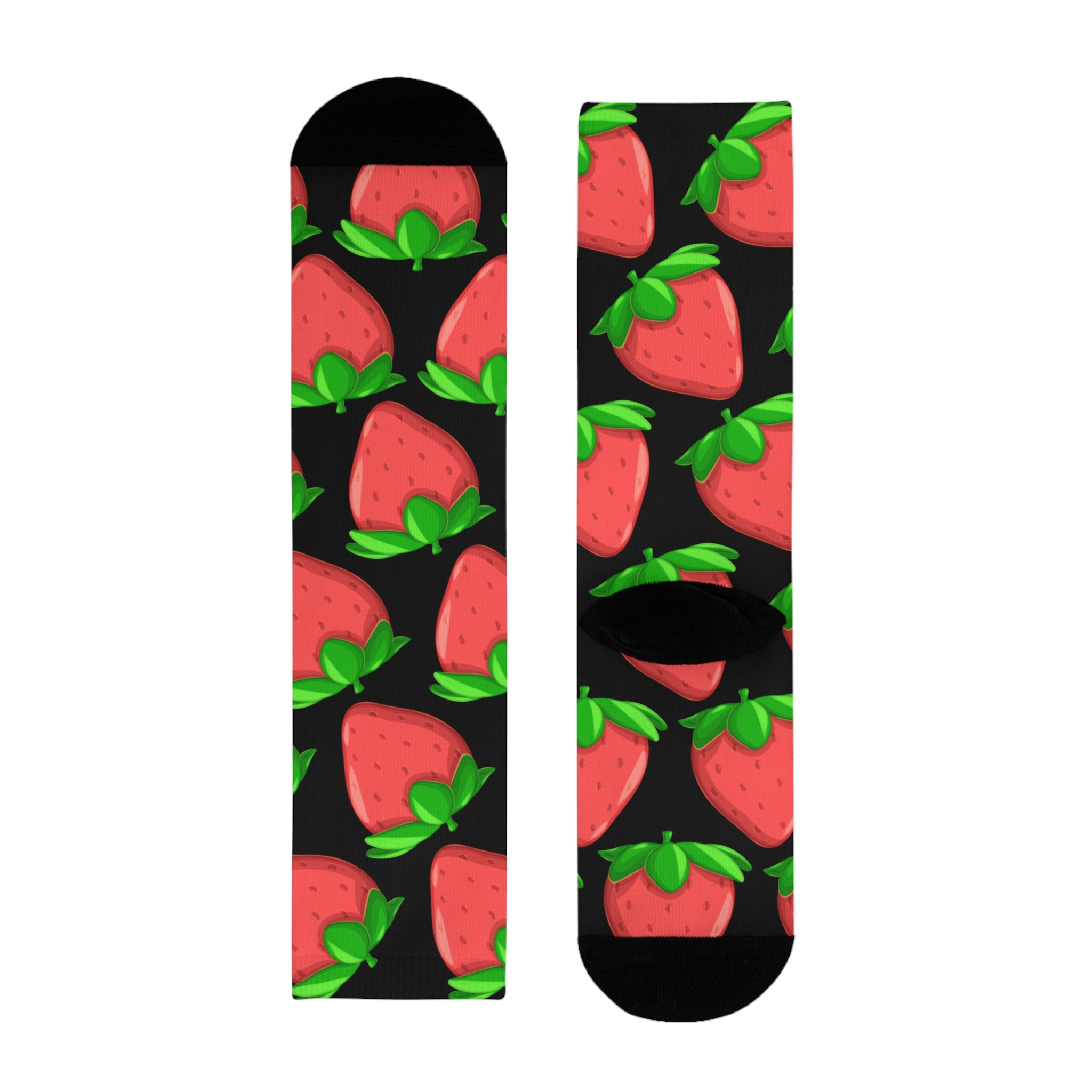 Whimsical Strawberry Crew Socks - Fun Gift for Food Lovers, Summer BBQ, Gardening, Cozy Homewear, Unique Stocking Stuffers