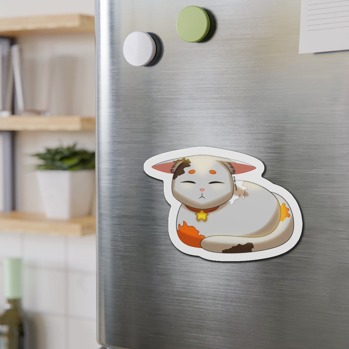 Adorable Cat Die-Cut Magnet | Cute Kitten Decor | Fridge Magnet | Pet Lover Gift | Cat Lover's Home Decor, Playful Kitchen Accent, Feline