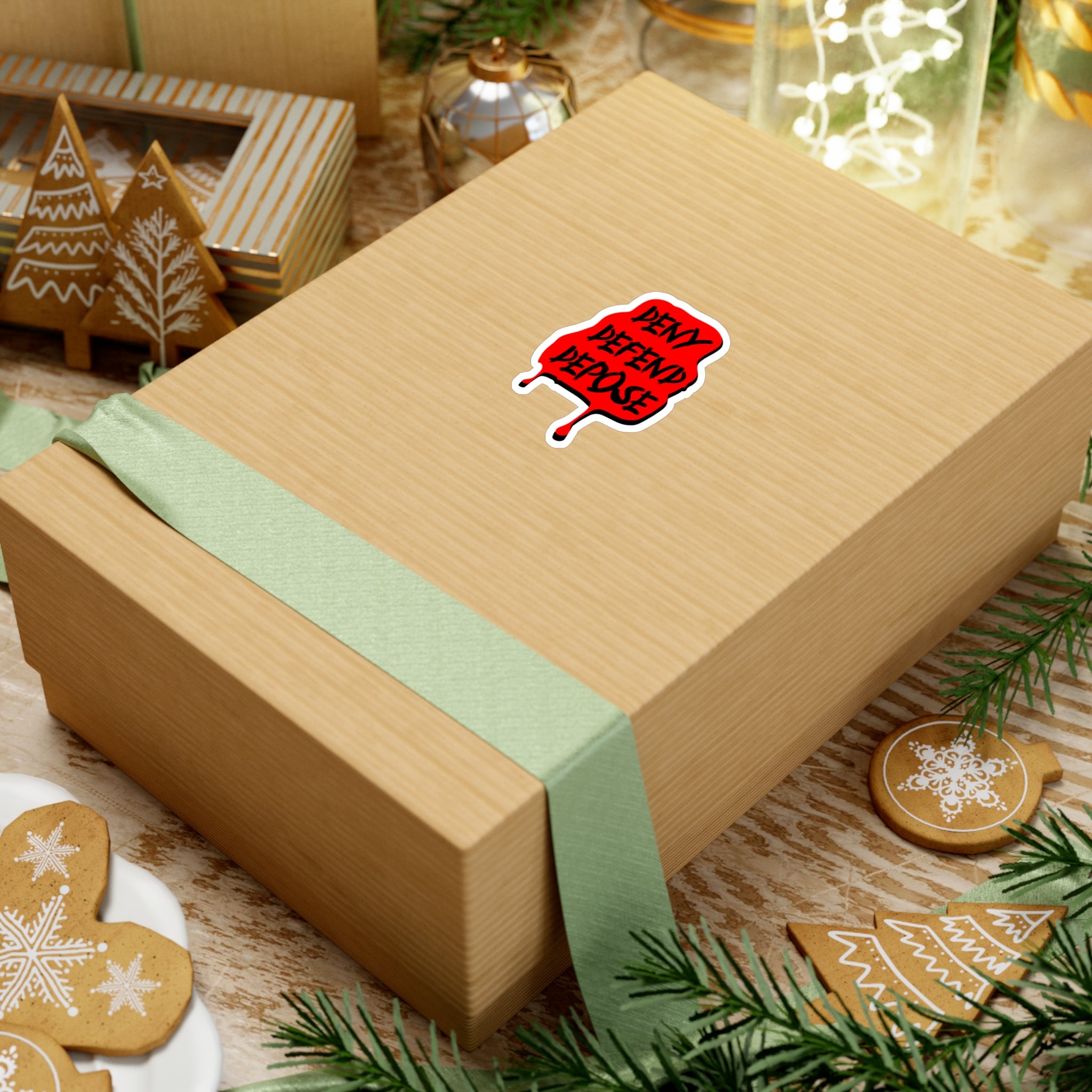 Deny Defend Depose Sticker | Statement Vinyl‑Aufkleber (matt)