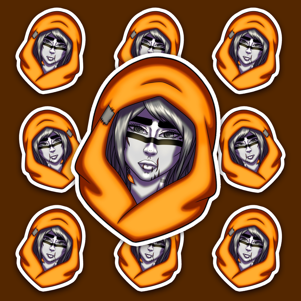 Moody Desert Girl Sticker | Surreales Portrait – Vinyl‑Aufkleber (matt)