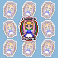 Pastel fantasy character with large pink ears surrounded by rainbow colors and the words Fascism’s Not Cute.