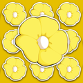 Pastel yellow flower with five rounded petals and a pale central opening.