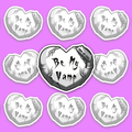 Pale heart with dark vein-like details, gothic text reading Be My Vamp, and a razor blade actively cutting into the upper edge.