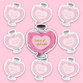 Pink heart-shaped Serum of Aphrodite potion bottle sticker.