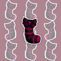 Black and purple gothic Christmas stocking sticker with spider decoration.